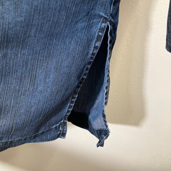 Womens Coldwater Creek Button Up Light Chambray Jean Jacket Blue 10 Tencel - Picture 6 of 9